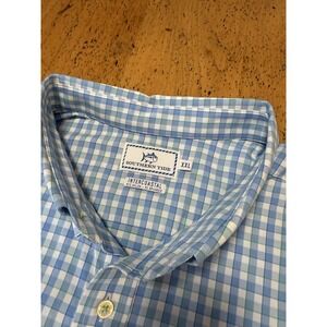 Southern Tide Intercoastal Shirt Men's XxL Blue Plaid Stretch Performance Sport